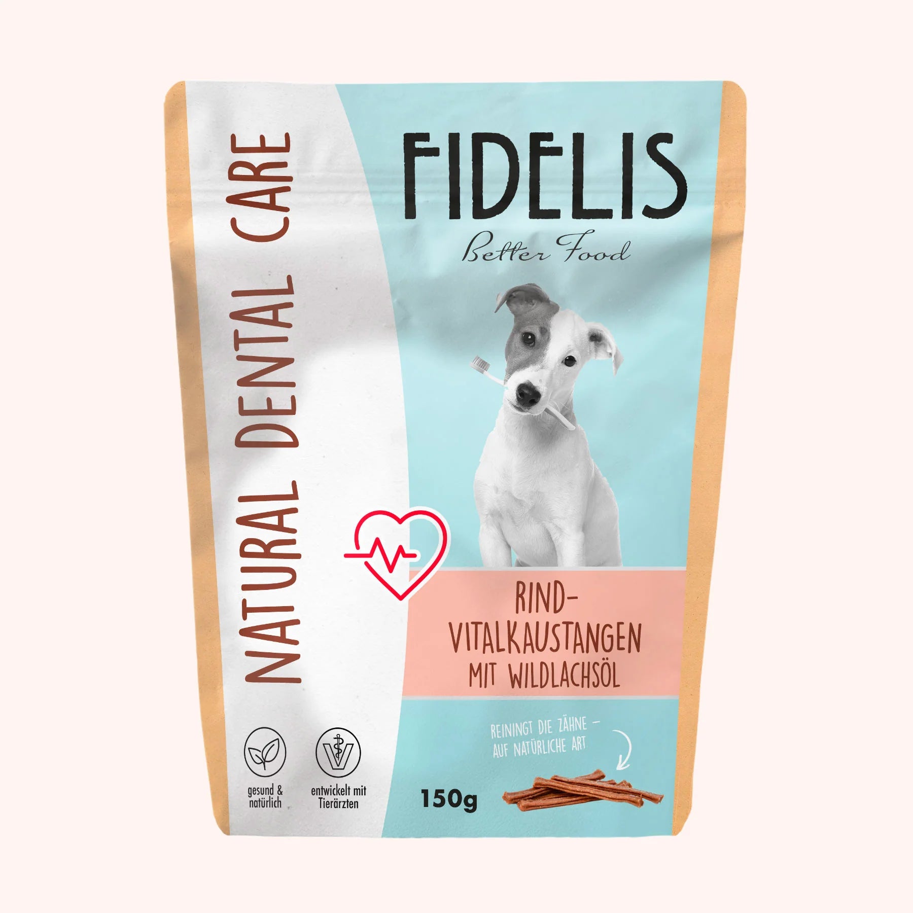 Bandes nettoyantes pour dents de bœuf SANADOG à l'huile de saumon