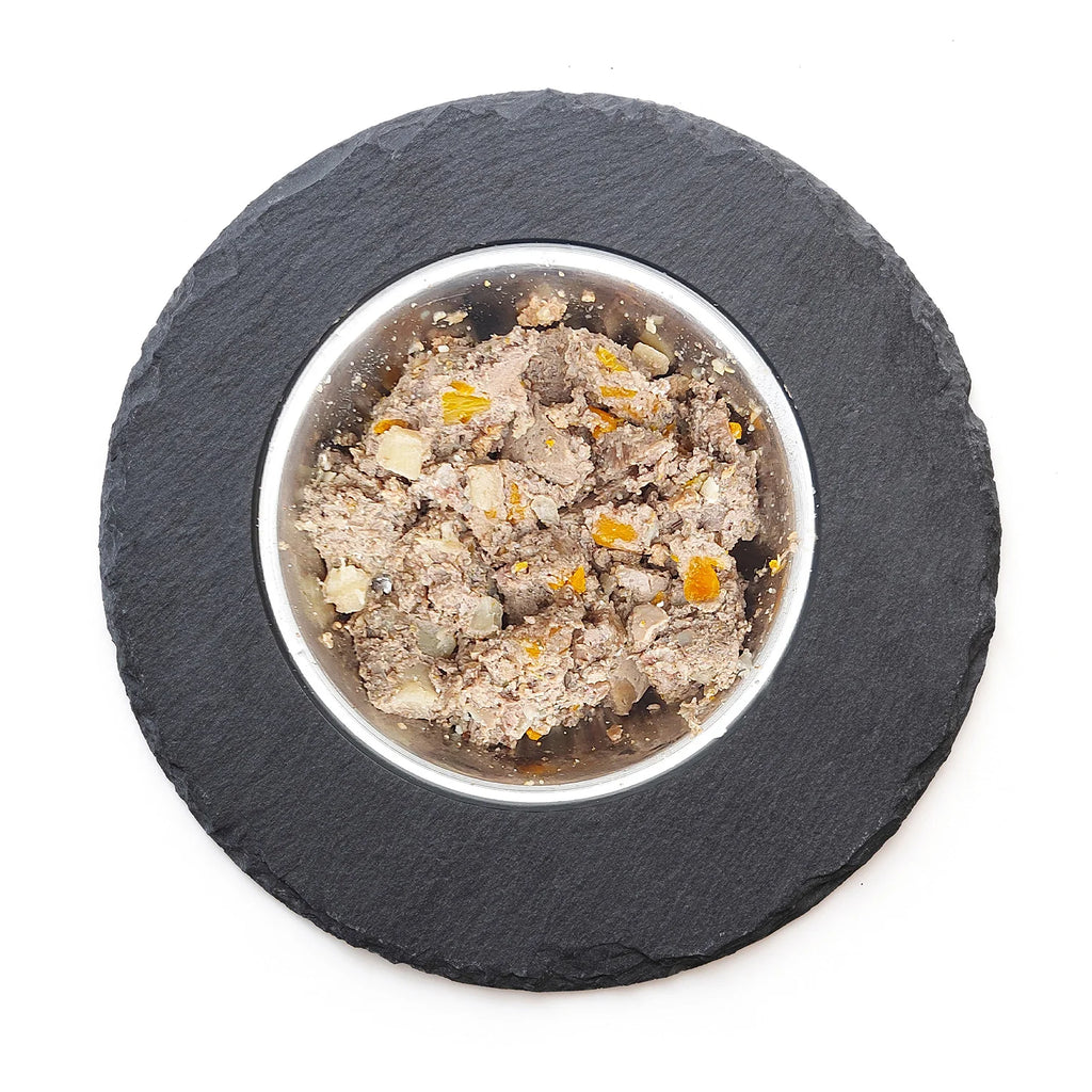 Comida Natural húmeda de Cabra con aceite de alcachofa melocotón y cártamo SANADOG